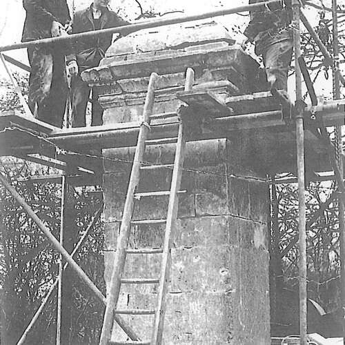 Does anyone recognise any of these three workmen rebuilding the stone in 1955?