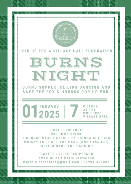 Burns Night Supper and Ceilidh - 1st February 2025